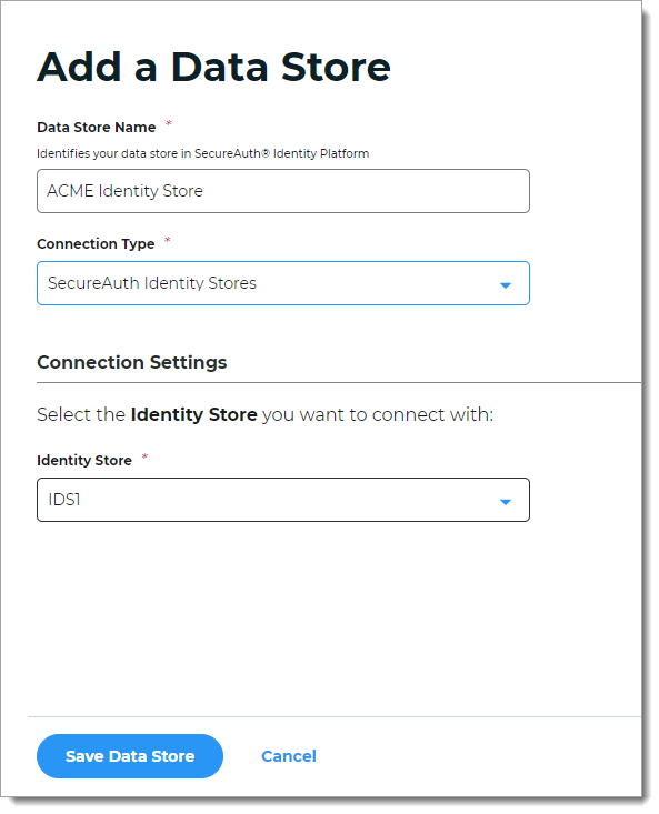Add SecureAuth Identity Store