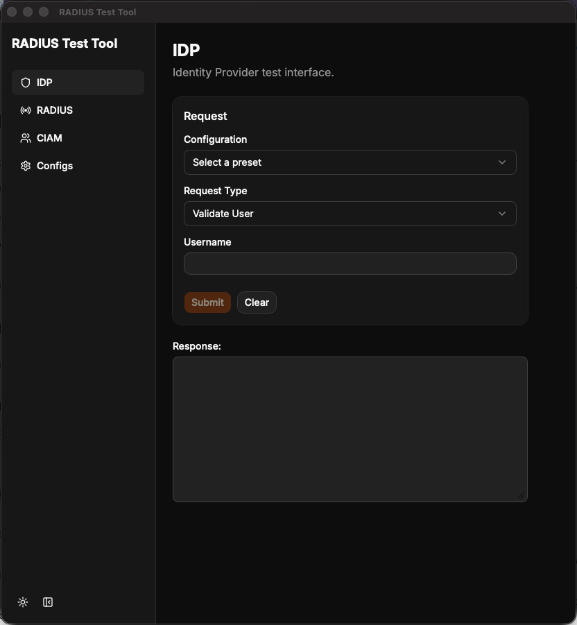 SecureAuth RADIUS Test Tool opening window