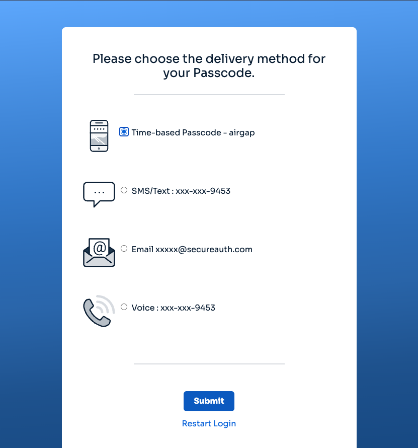 OIDC authentication page continued
