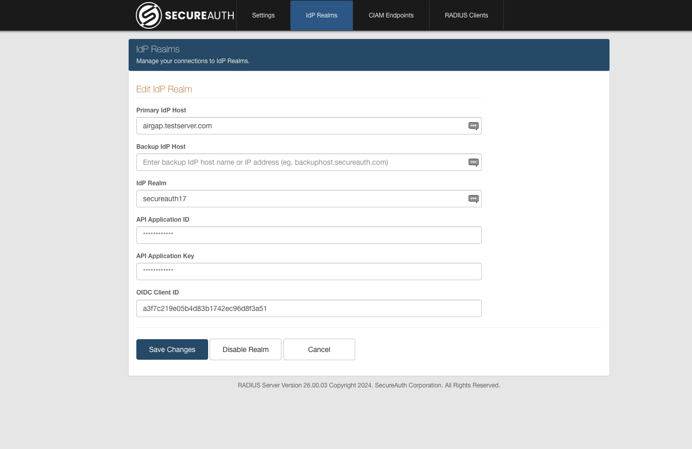 Realm edit page with the OIDC Client ID field