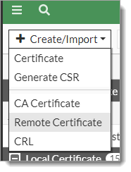 Add Remote Certificate