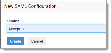 SAML configuration name