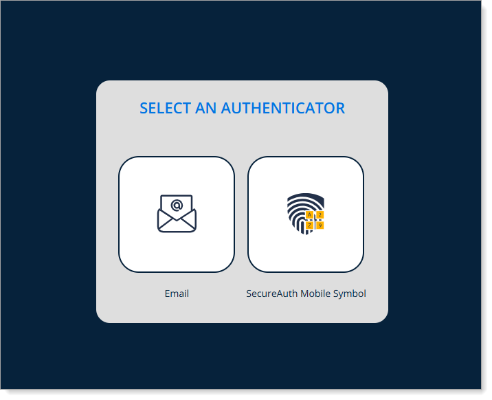 Screen showing authenticator methods.