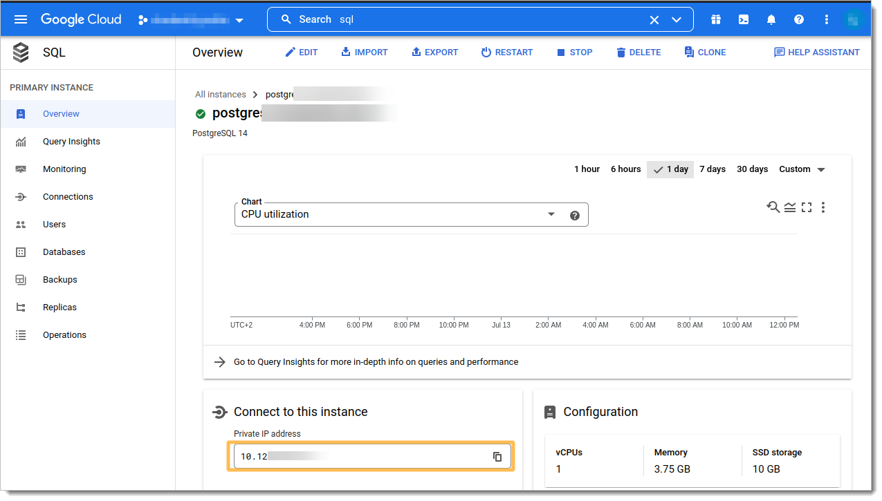 GCP SQL Select