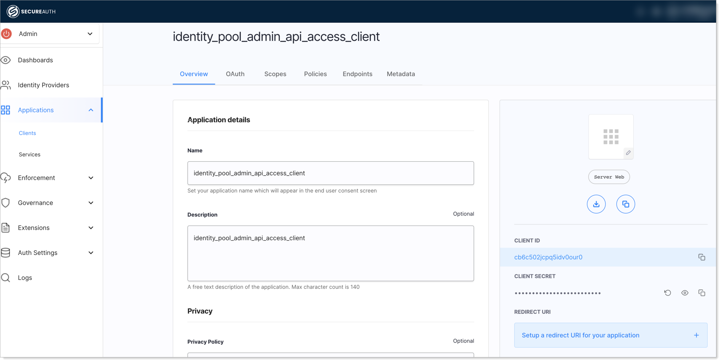 admin api scopes