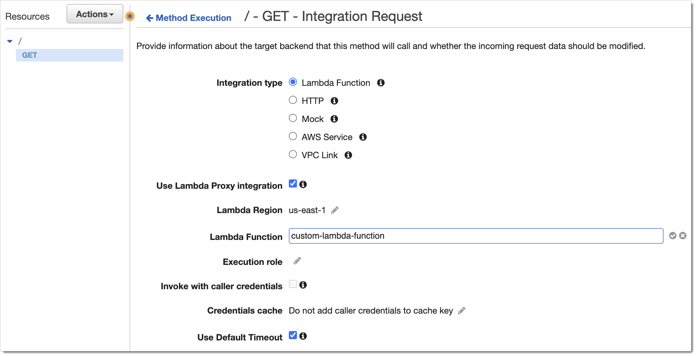 AWS Custom Lambda Function integration