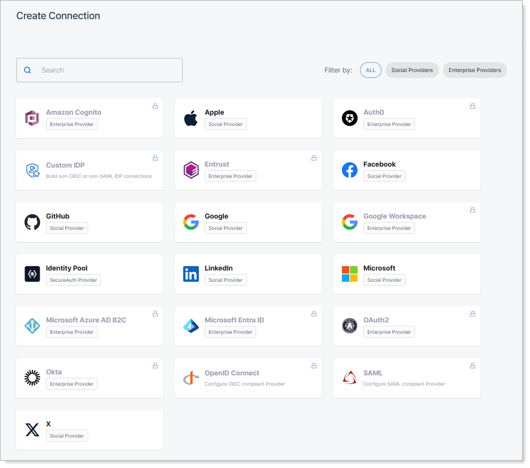 List of social and enterprise identity providers in CIAM
