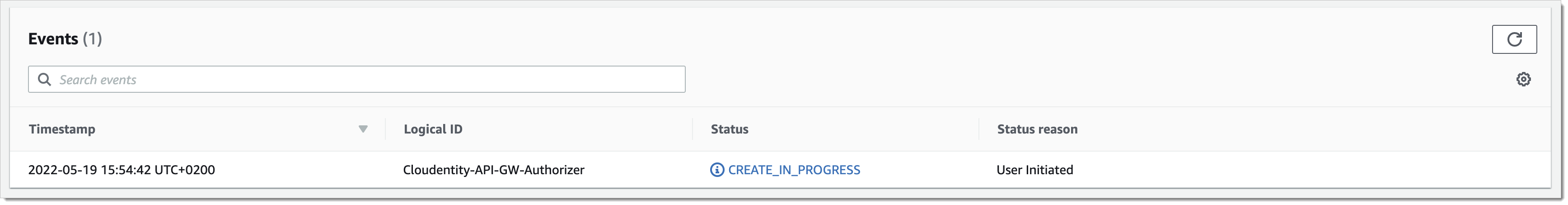 Create in progress status