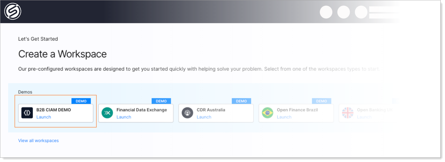 Launch B2B CIAM DEMO workspace