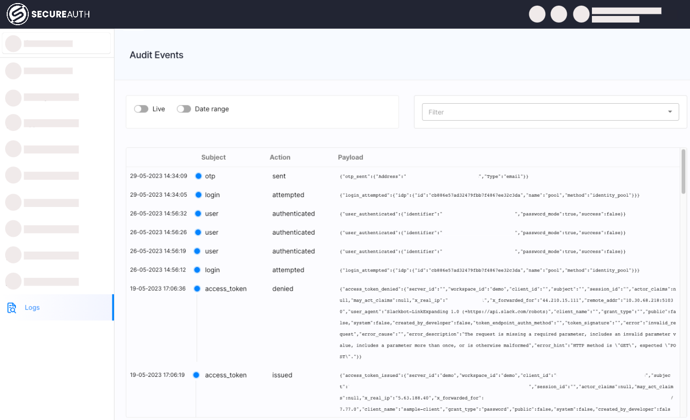 Audit Events View