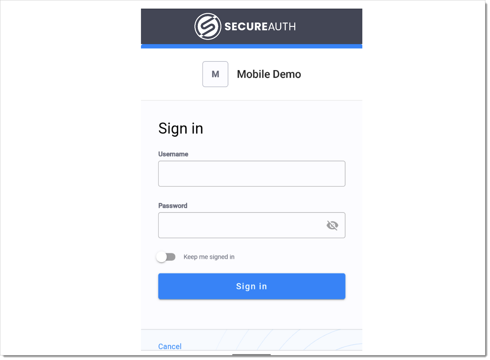 auth sign in screenshot