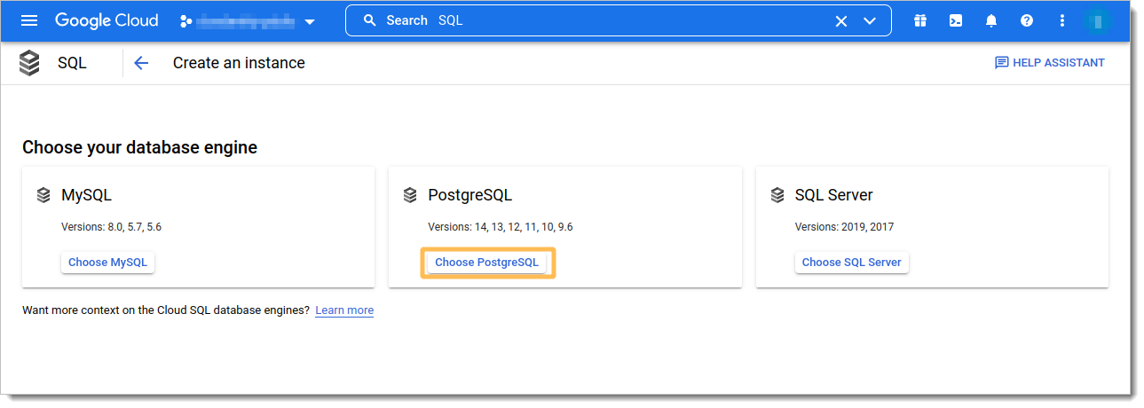 Select GCP SQL