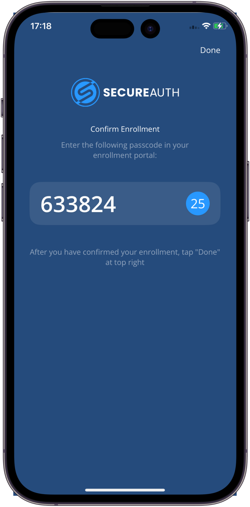 Verification code with countdown timer