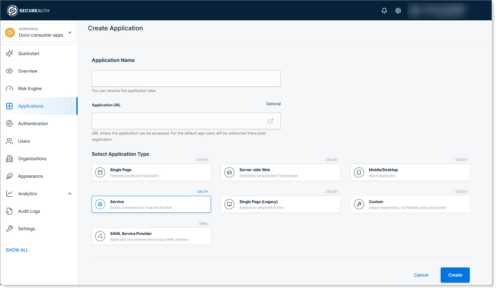 Create M2M application