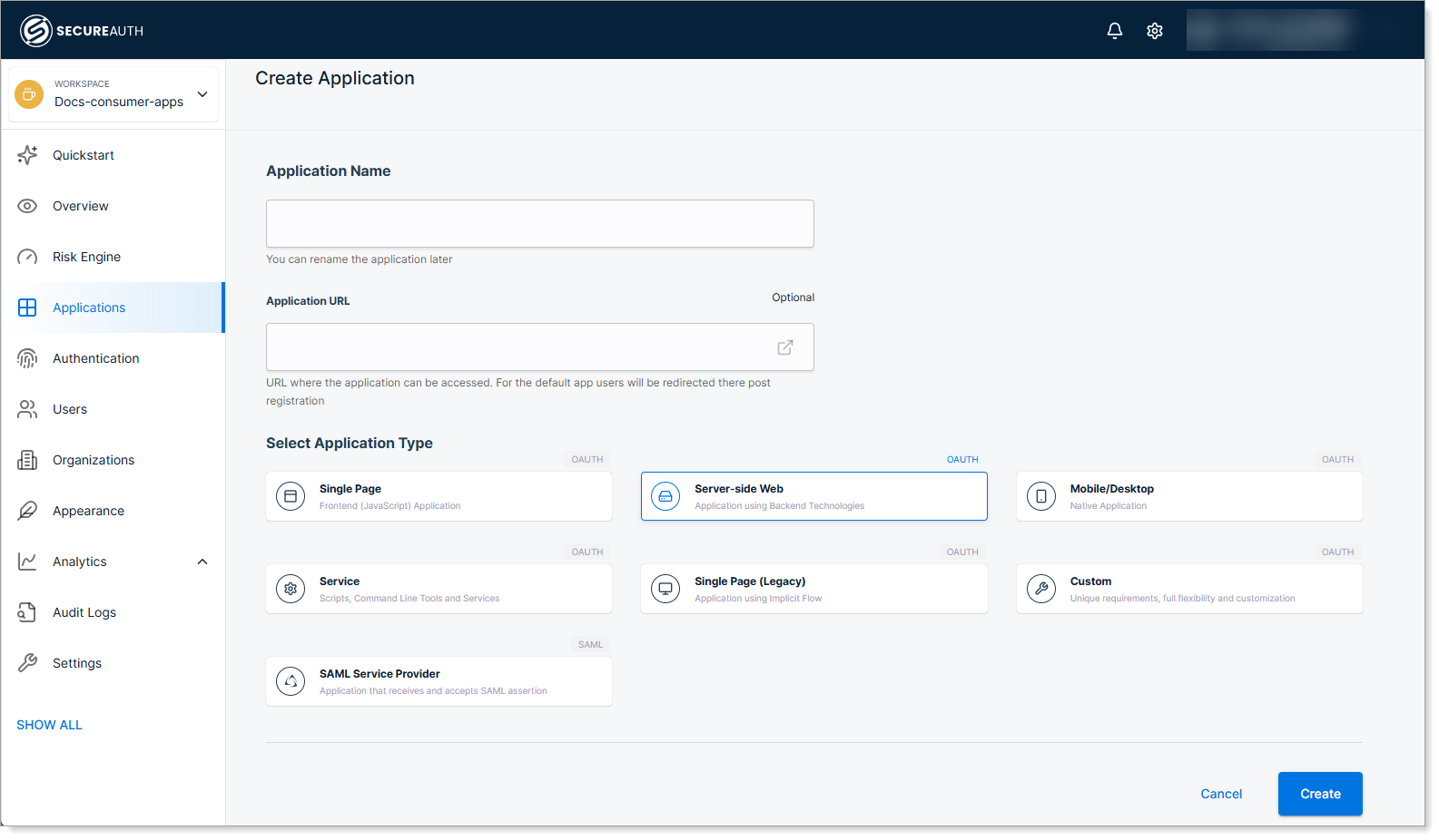 Create server-side web application