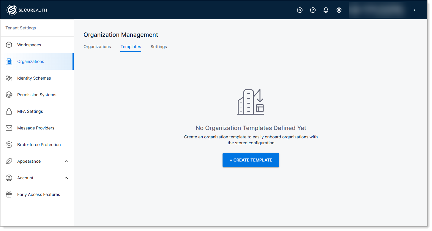 Create organization template