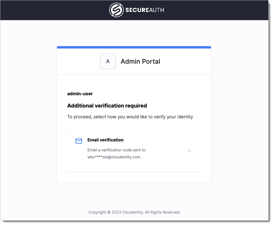 Admin login requres MFA
