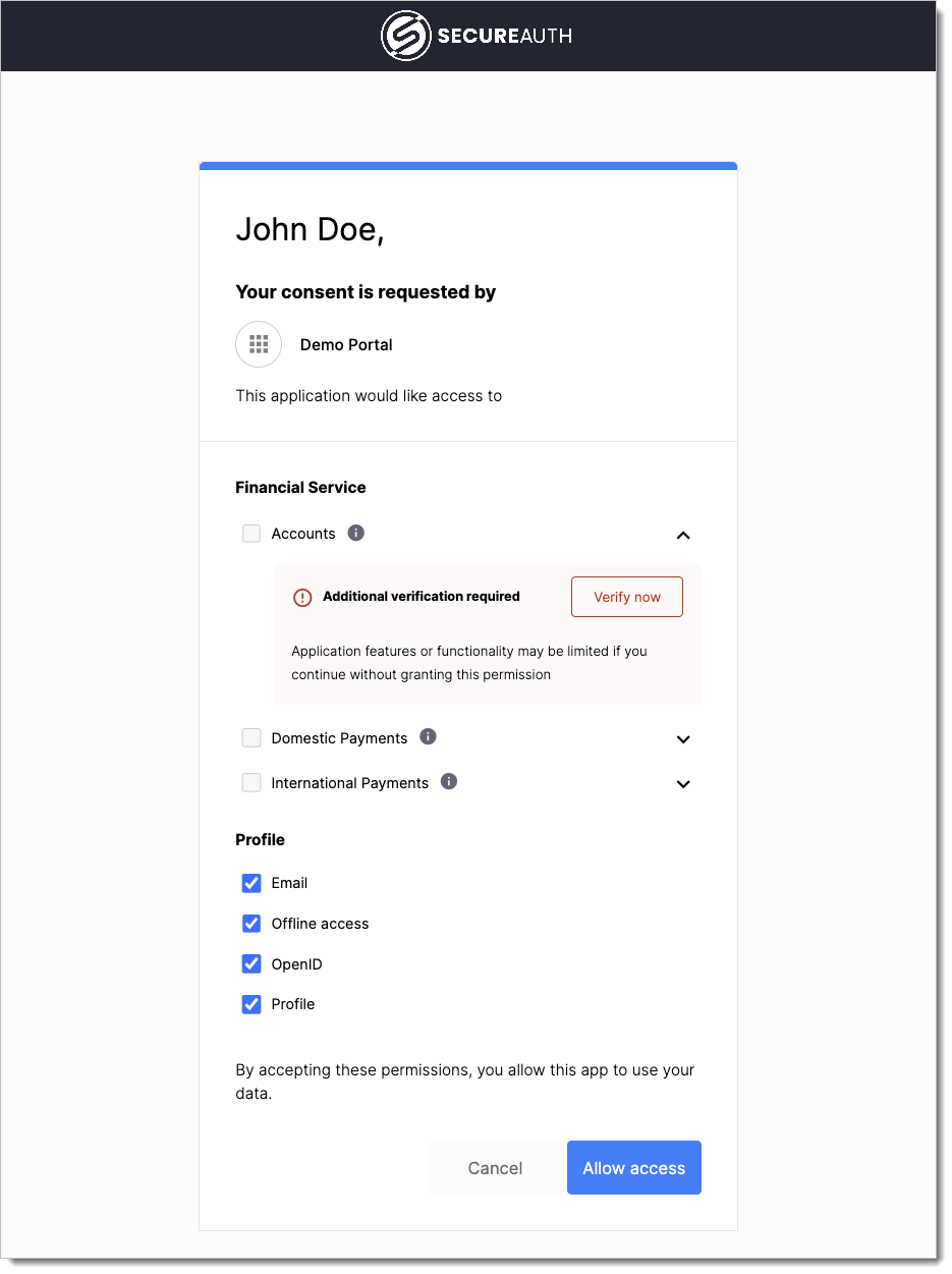 User must authenticate with second factor