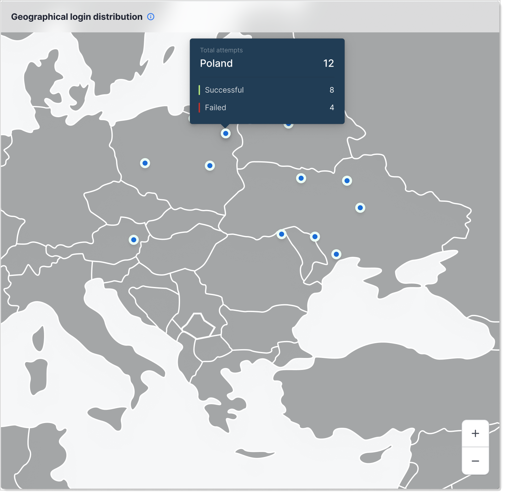 Geographical login distribution map