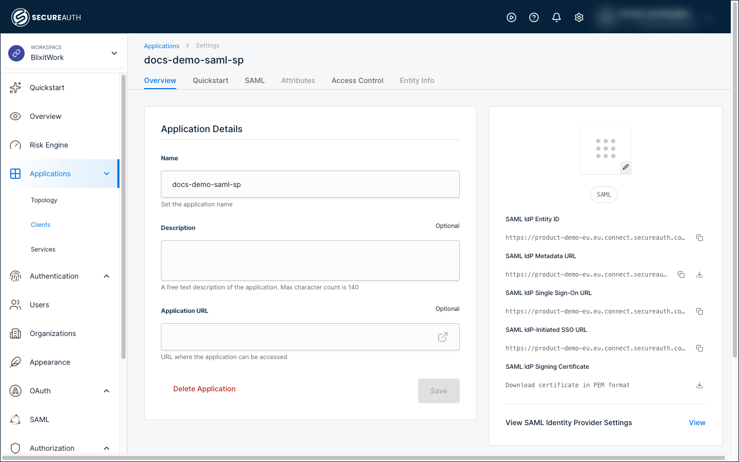 SAML Application Overview