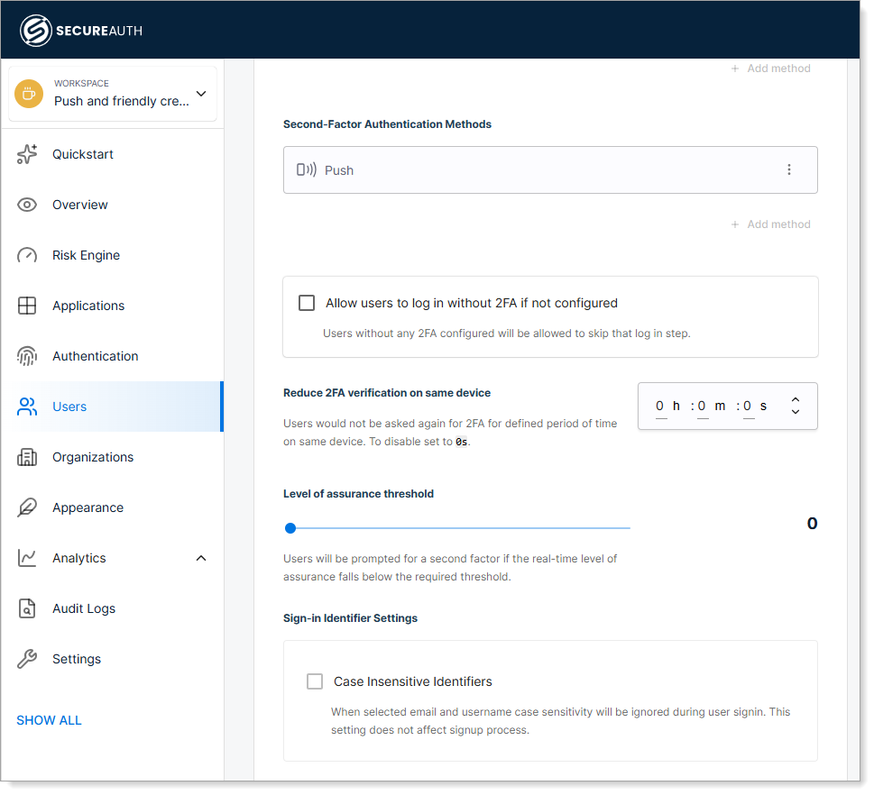 Other sign-in configurations