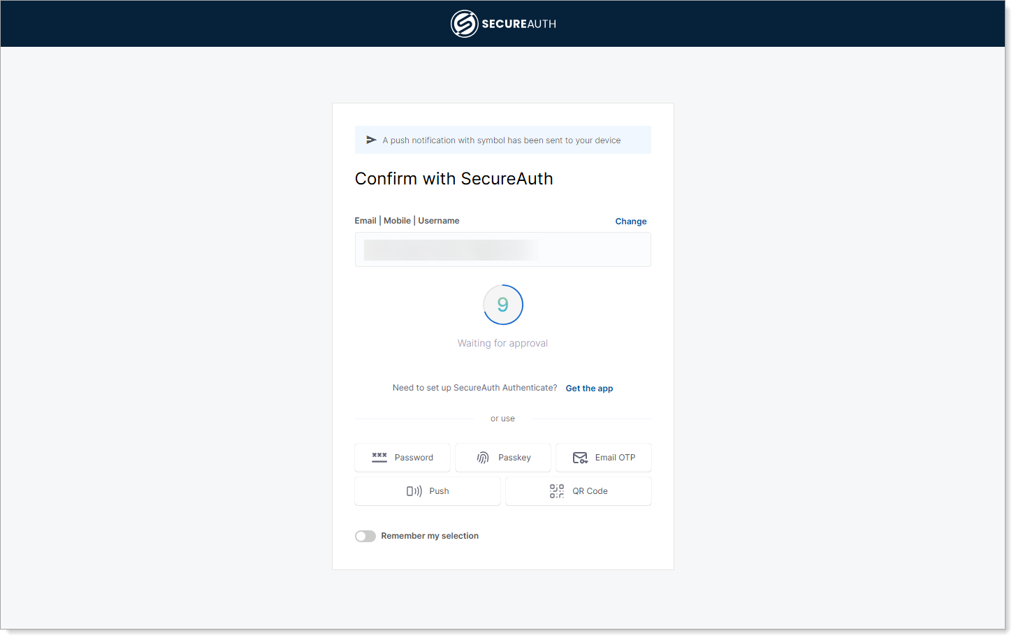 Symbol confirmation waiting for approval