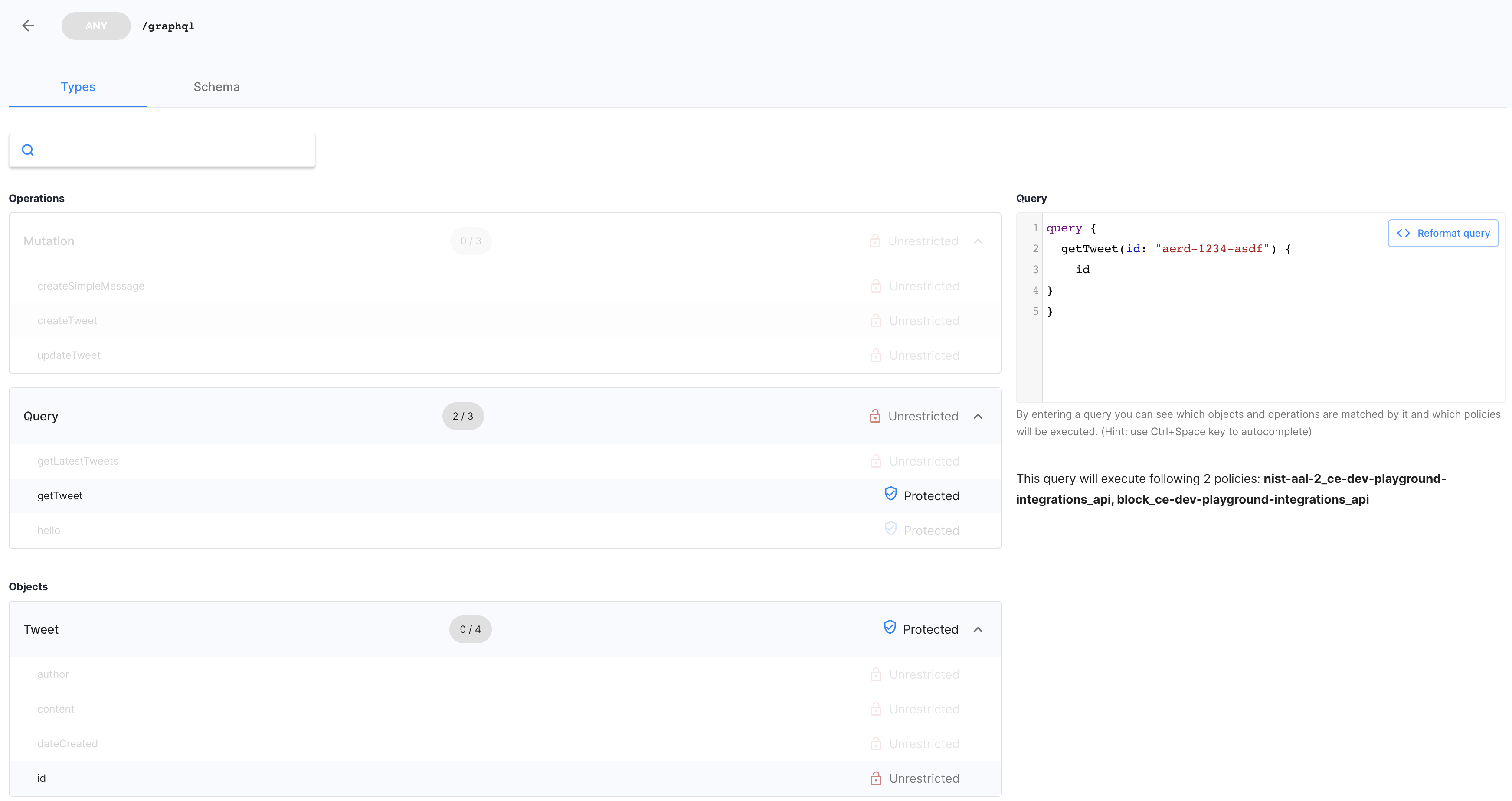 Cloudentity graphQL API explorer