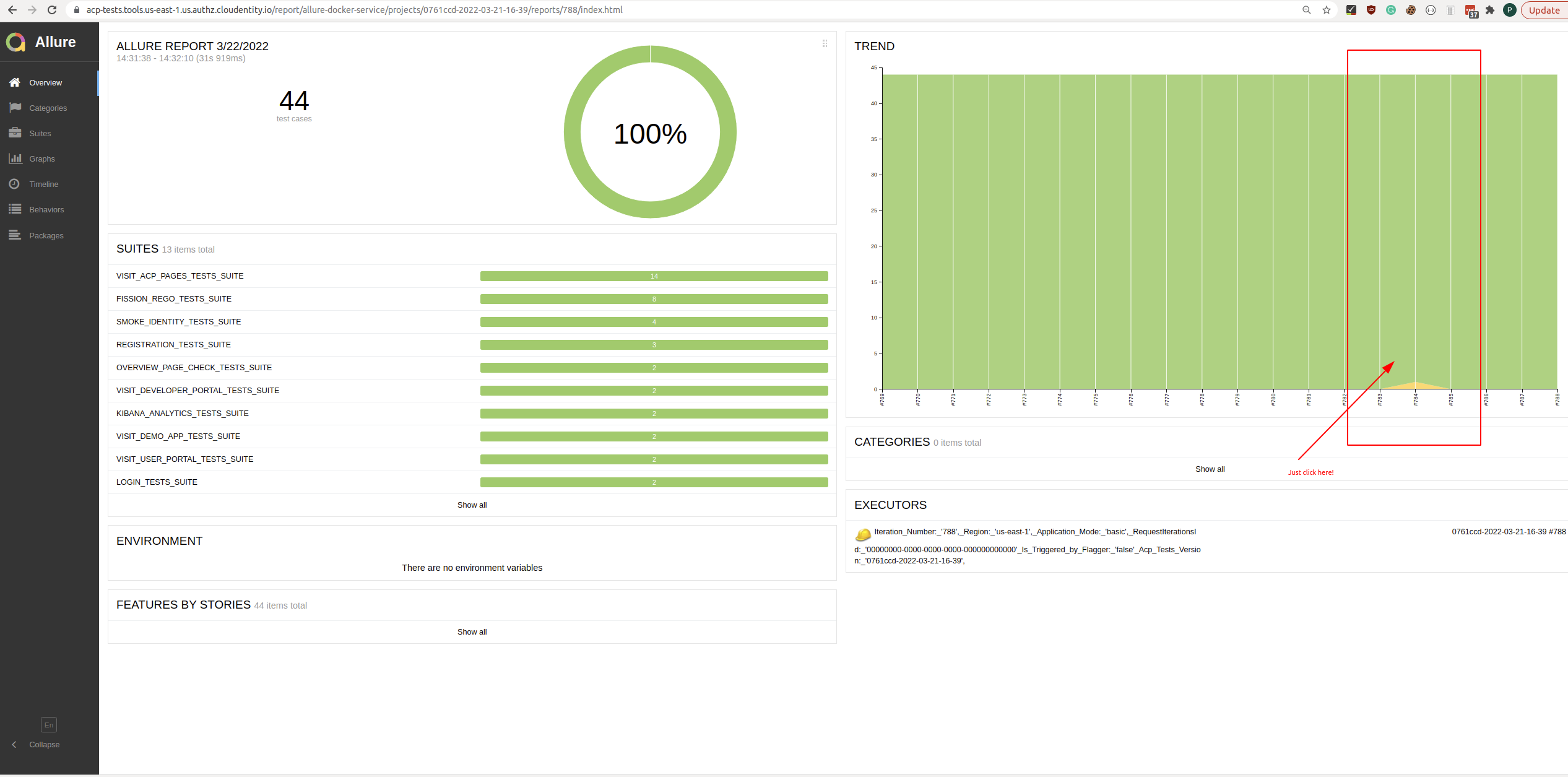 Allure Docker service - example allure report
