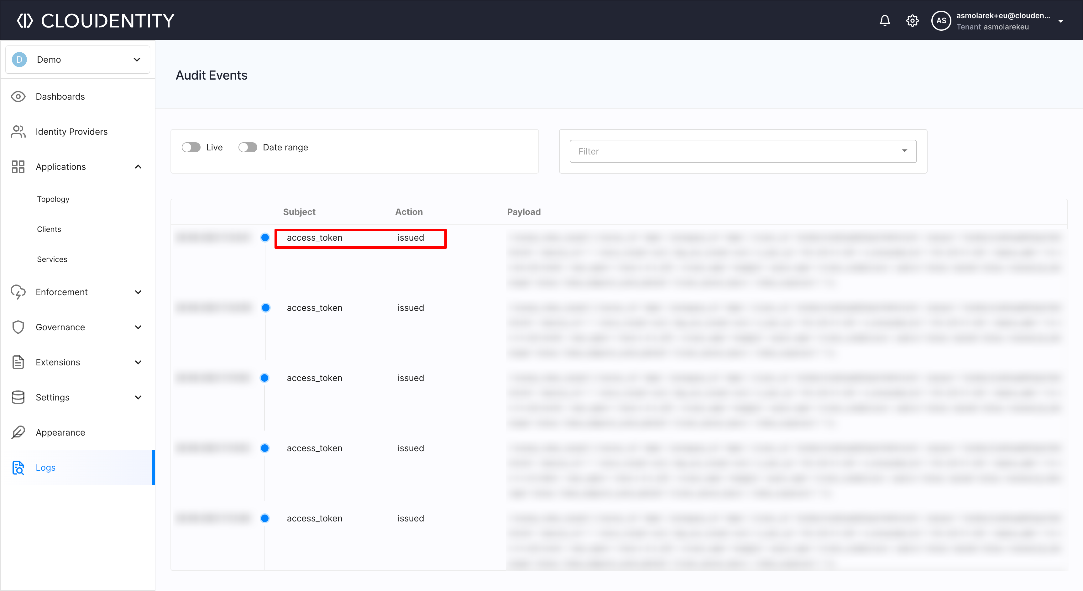 Audit logs