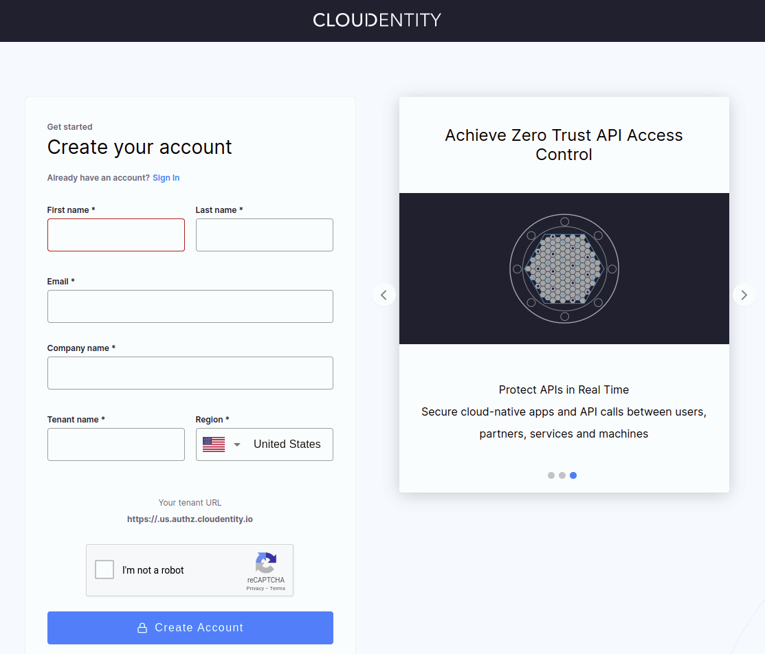 Registration test example screenshot