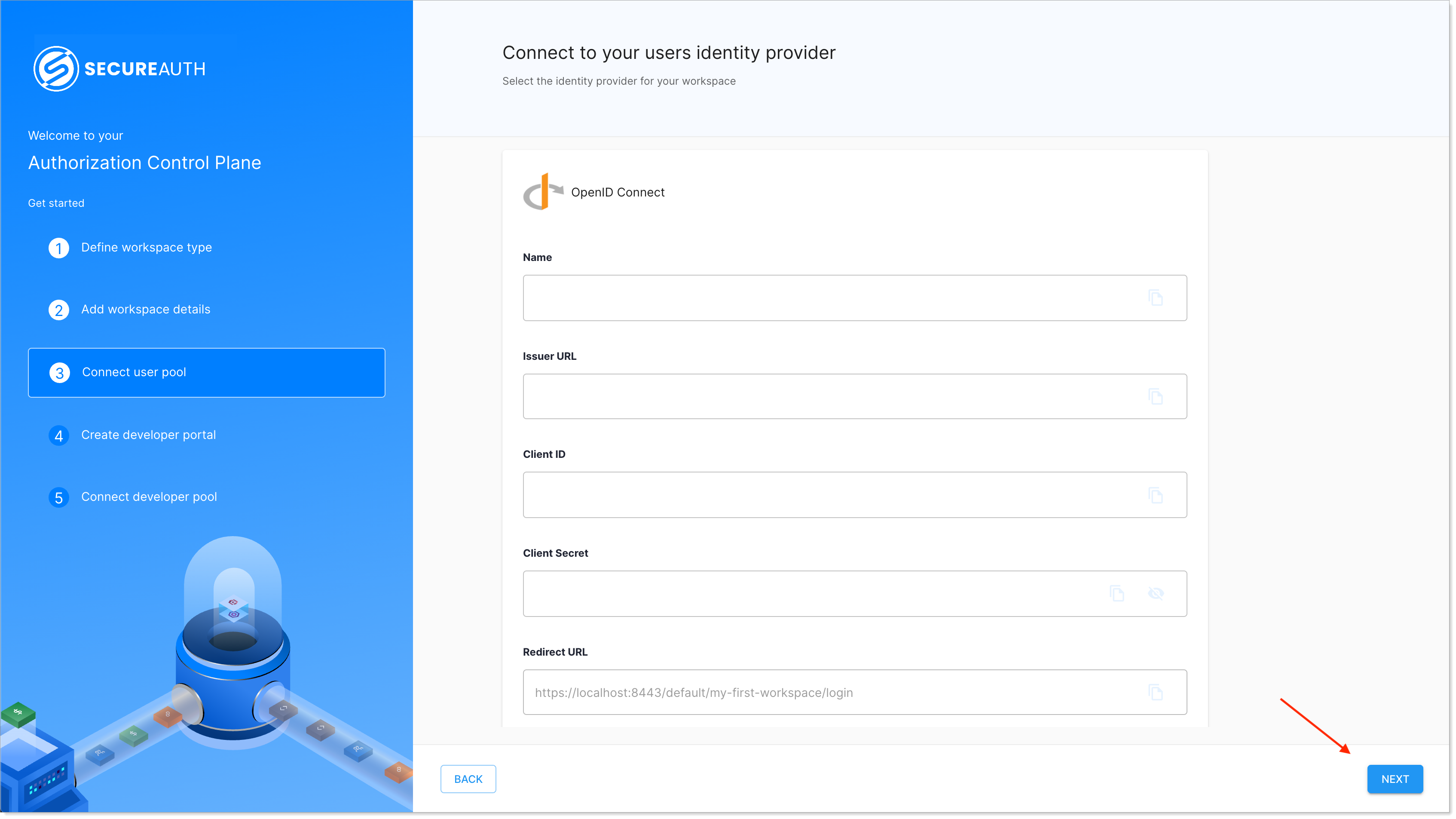 IDP connection configuration form