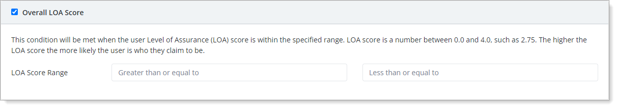 Overall LOA Score condition