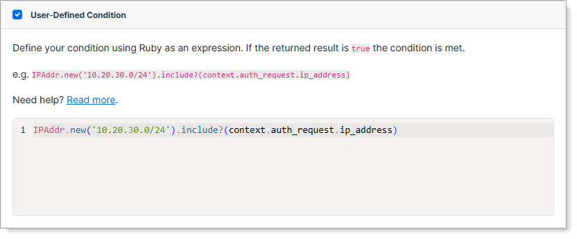 User-Defined Condition