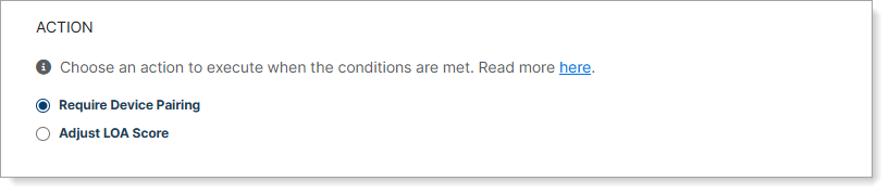 Enrollment event action options