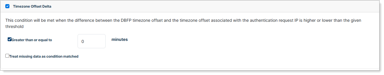 Timezone Offset Delta condition
