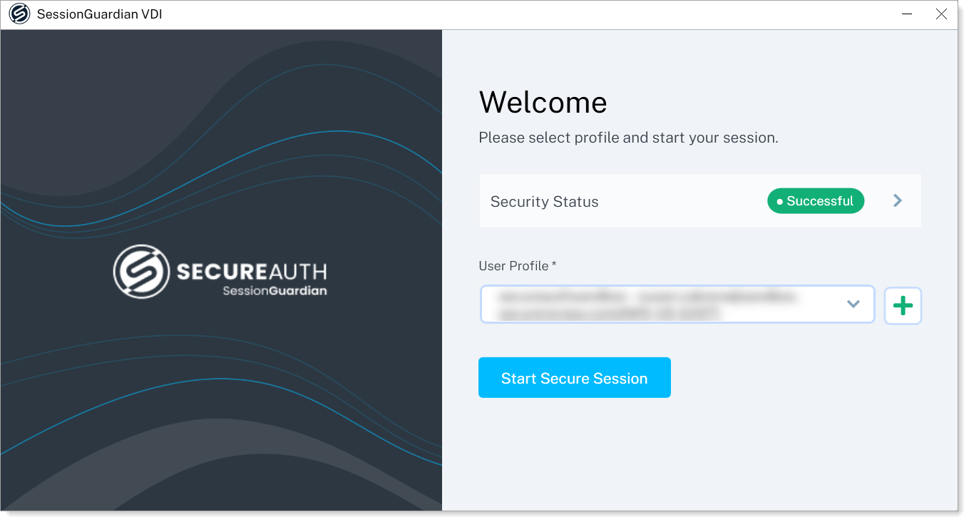 Start secure session page