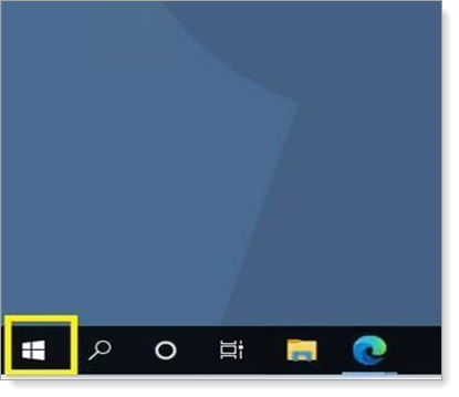 Start menu in Amazon Workspaces desktop